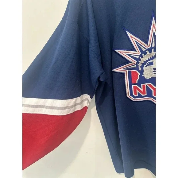 VINTAGE NEW YORK RANGERS NYR PRO PLAYER STATUE OF LIBERTY HOCKEY JERSEY SIZE XL - Picture 4 of 14